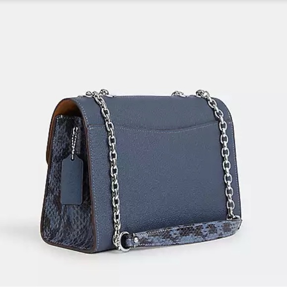 Coach Lane Shoulder Bag in silver/ wash chambray multi - Picture 2 of 12